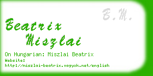 beatrix miszlai business card